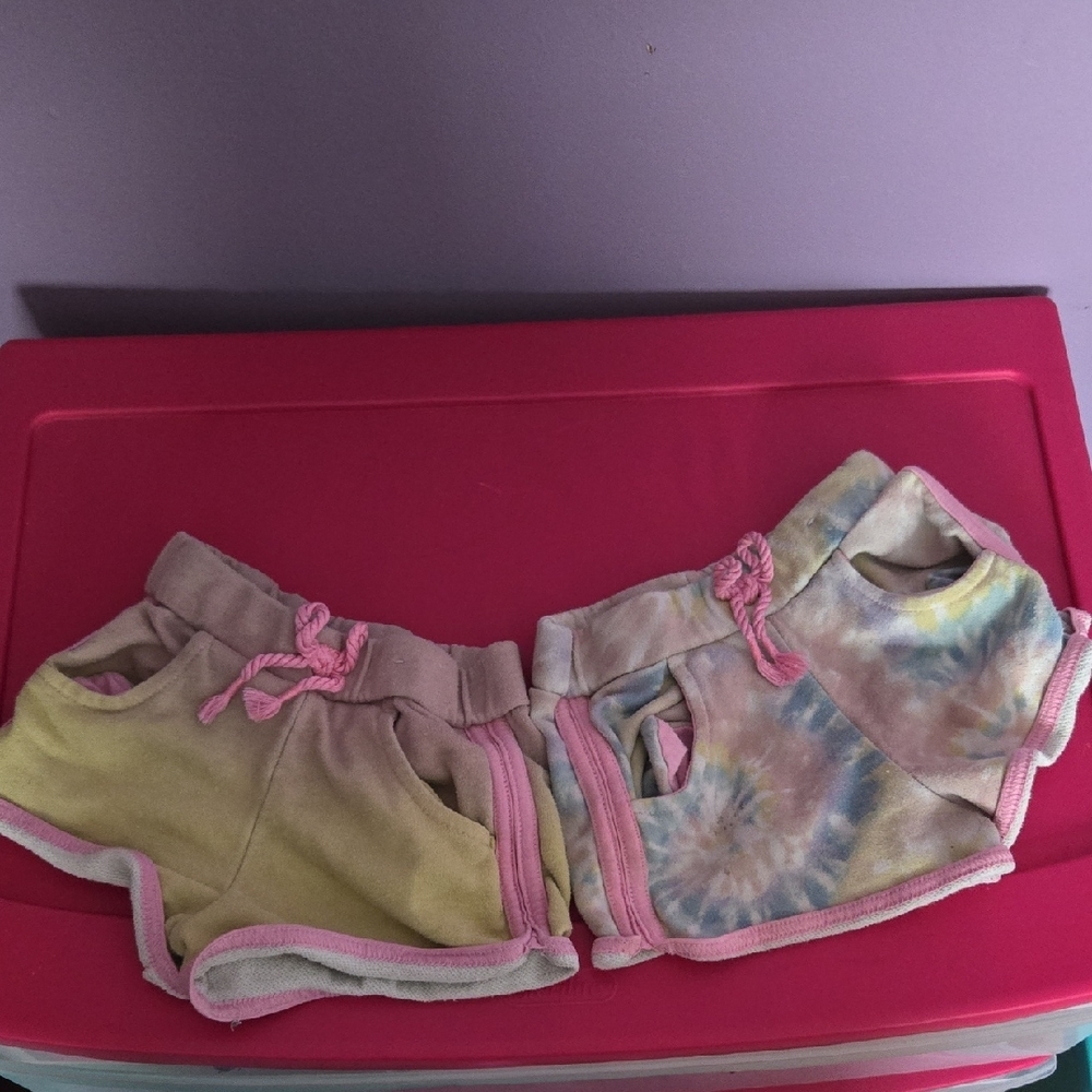 Kids Tie-Dye and Tan Shorts Set